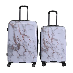 Best selling 210D ABS+PC custom print trolley case hard shell suitcase designer printed case luggage sets
