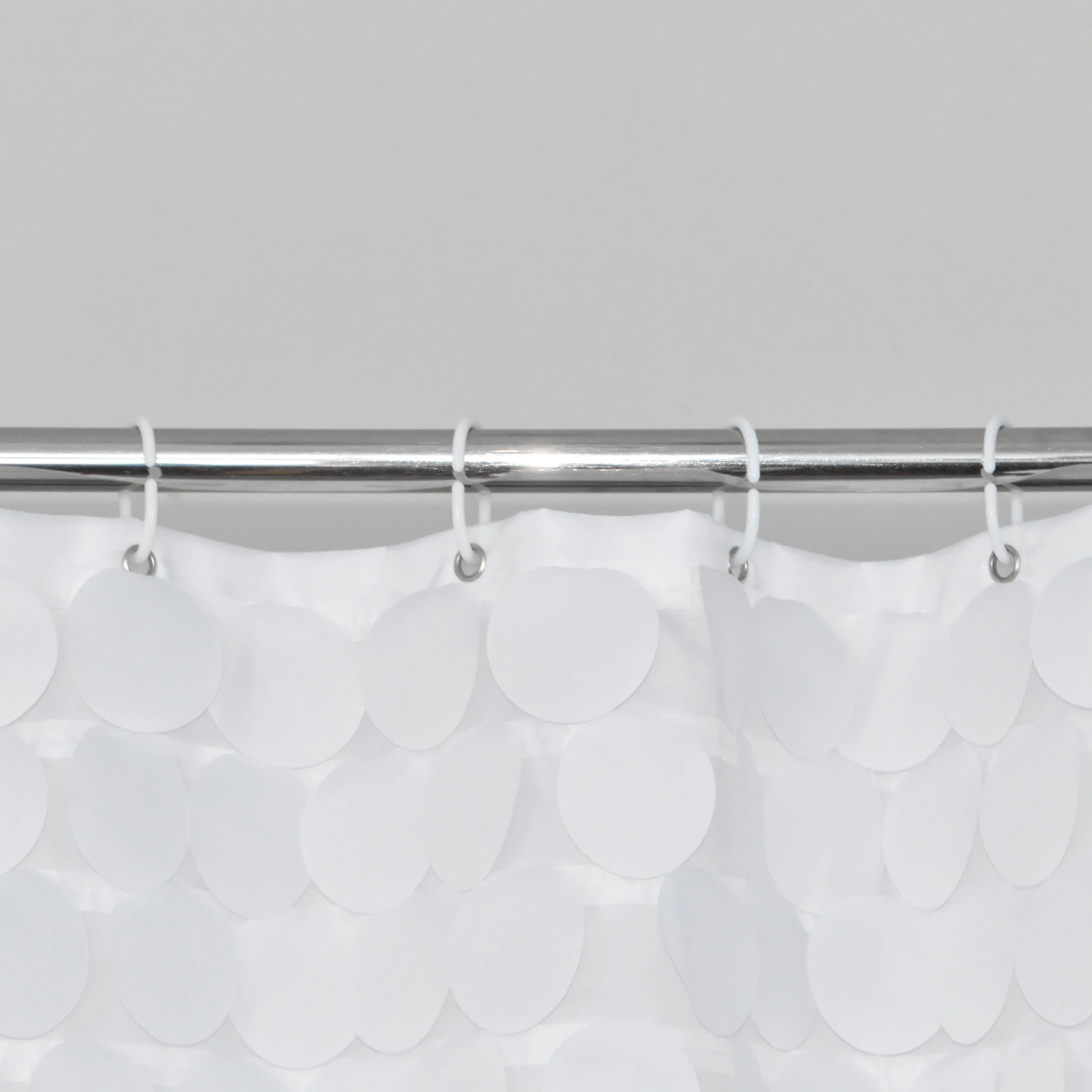 Modern Luxury Design Polyester Waterproof Fabric 3D Cover The Whole White Shower Curtain With Circle