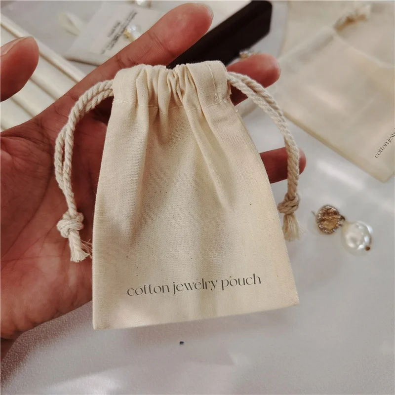 Customized Jewelry bags Eco Linen Jewelry Bag or Pouch Jewelry Packing Bag With Custom Logo Custom Earring Pouch With Logo