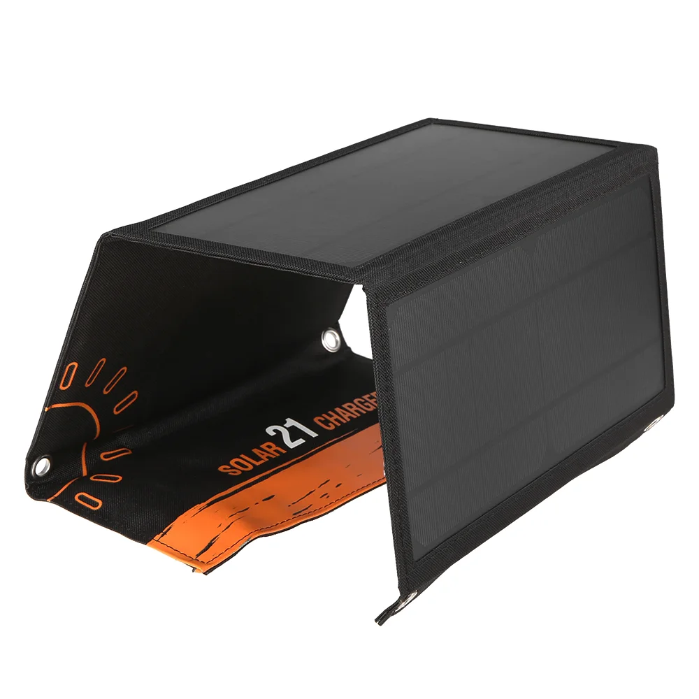 21W Foldable Waterproof Charge Dual USB Ports Solar Panel For Battery Cell Phone Chargers Portable Solar Charger controllers