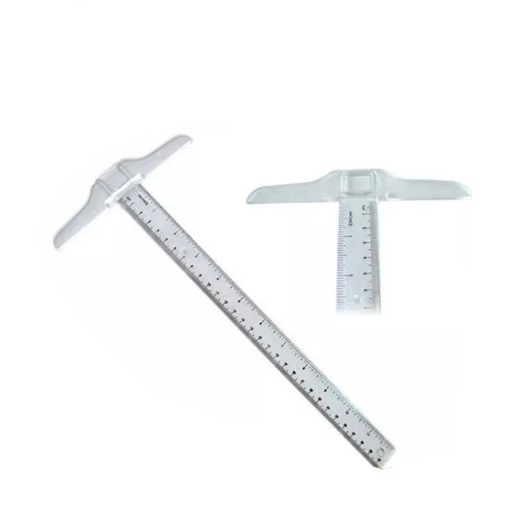 Plastic T Square Ruler 30cm Plastic T Shape Ruler Clear Transparent Measurements Straight Ruler Measure Tool