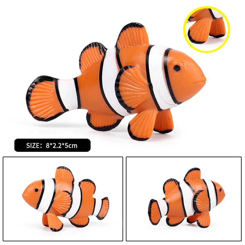 Oenux Wholesale Sealife Animal Toy Kids Educational Soild PVC Ocean Fish Crab Latimeria Action Figures Model