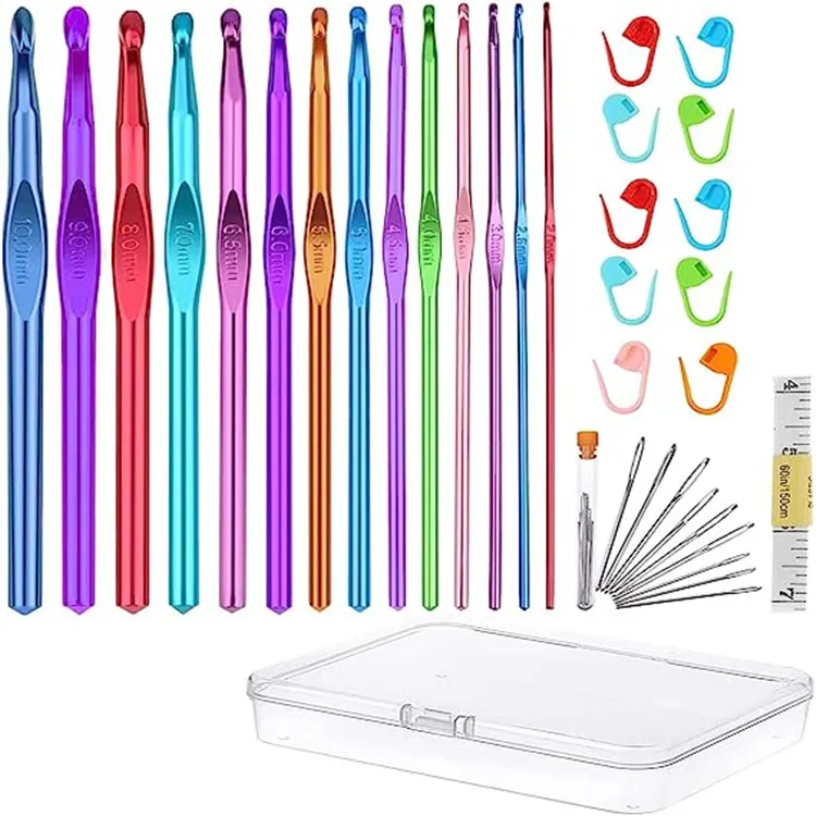 36Pcs Crochet Hooks Set 14pcs Aluminum Crochet Hooks Knitting Accessories Tools with Case Crochet Kits for Beginners Adults