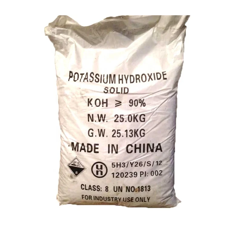KOH 1310-58-3 price 90% 25kg caustic potash flakes Potassium hydroxide for sale