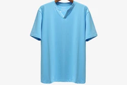 Quality Basic Blank 220Gsm 97% Combed Ringspun Cotton 3% Elastane O Neck Jersey Mens T Shirt