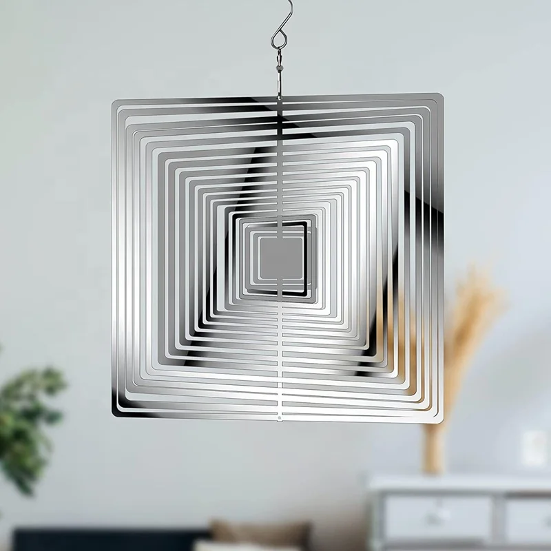 Лидер продаж классический подвесной Спиннер с мандалой 10 дюймов 12 вращающийся 3d-спиннер из нержавеющей стали для двора и сада