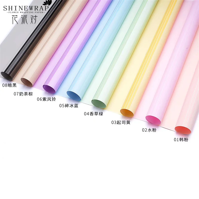 Shinewrap Factory Wholesale Pure Color Lines Wrapping Paper Flower 58*58CM Florist Packing Paper Bouquet Gift Paper Wrap