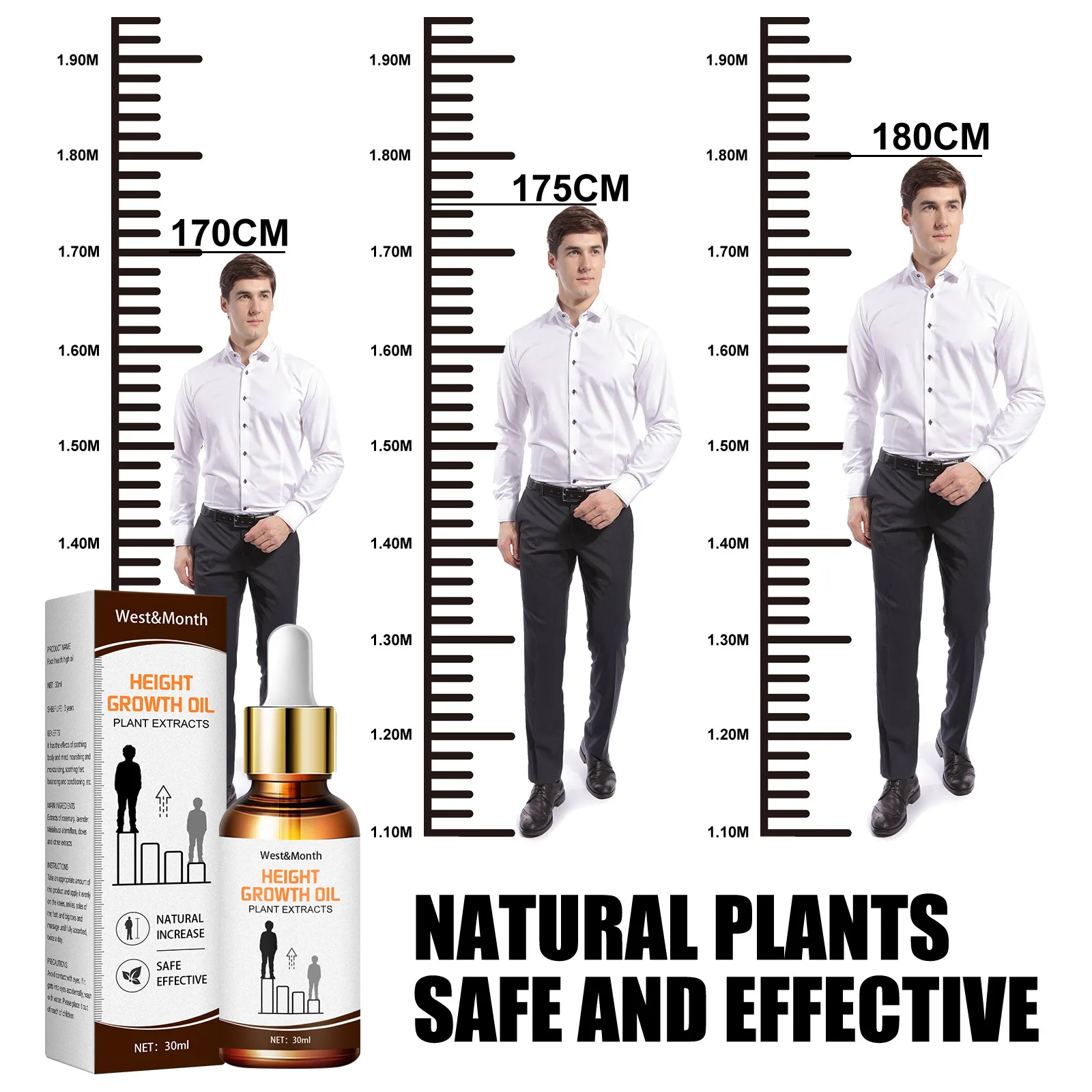 Hot Sale West Month Natural Plant Extract Foot Massage Essential Oils Promote Bone Growth Height Growth Oil