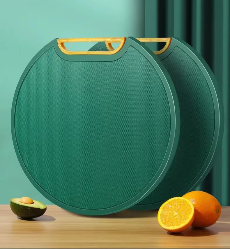 Kitchen Cutting Board PE Fruits Vegetables Chopping Board Non-Slip Mildew-proof Plastic Round Cutting Mat Kitchen Accessories