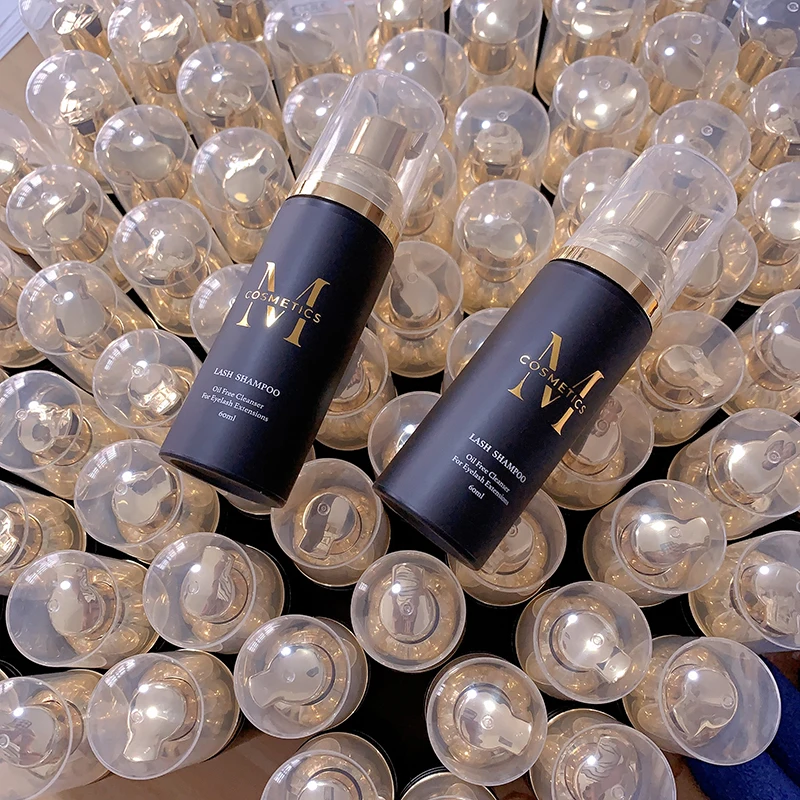 customized clear bag cleaner customize frosted lashes shampoo kit in black with brush wholesale bottles private logo 30ml