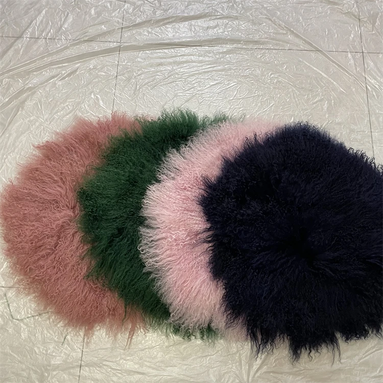 Mongolian/ Tibetan Skin For Sofa Lamb Wool Fur Pillow