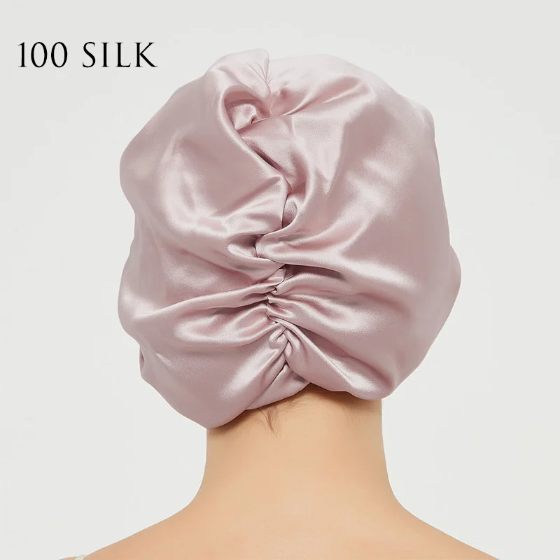 6A Grade 100% Pure Silk Double Layer Elastic Wide Band Turban for Sleeping