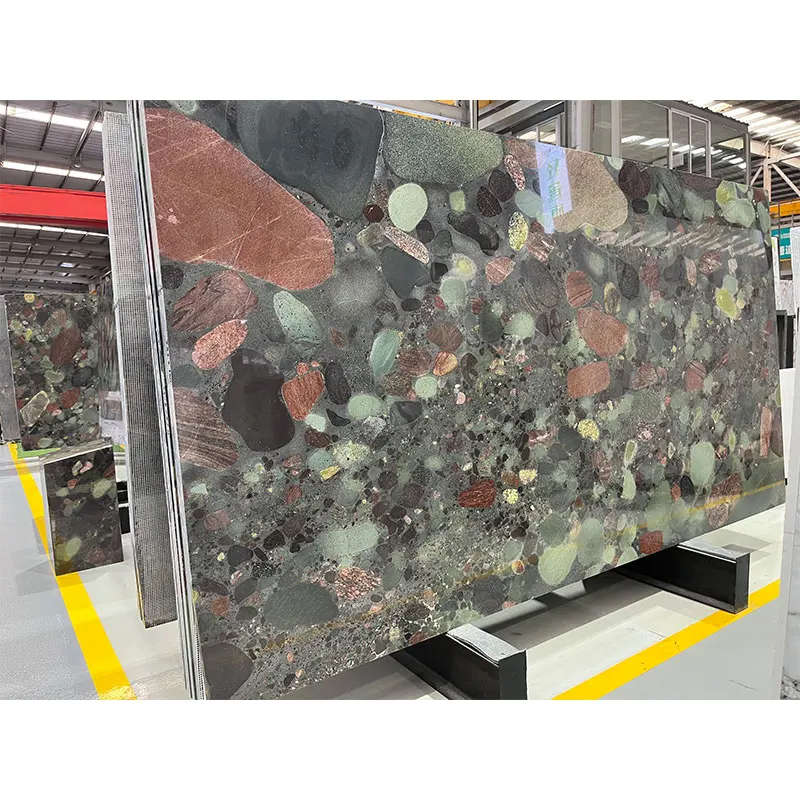 HZX Floor wall decoration marble stone polished quartzite granite slab big marble blue slab calcite stone