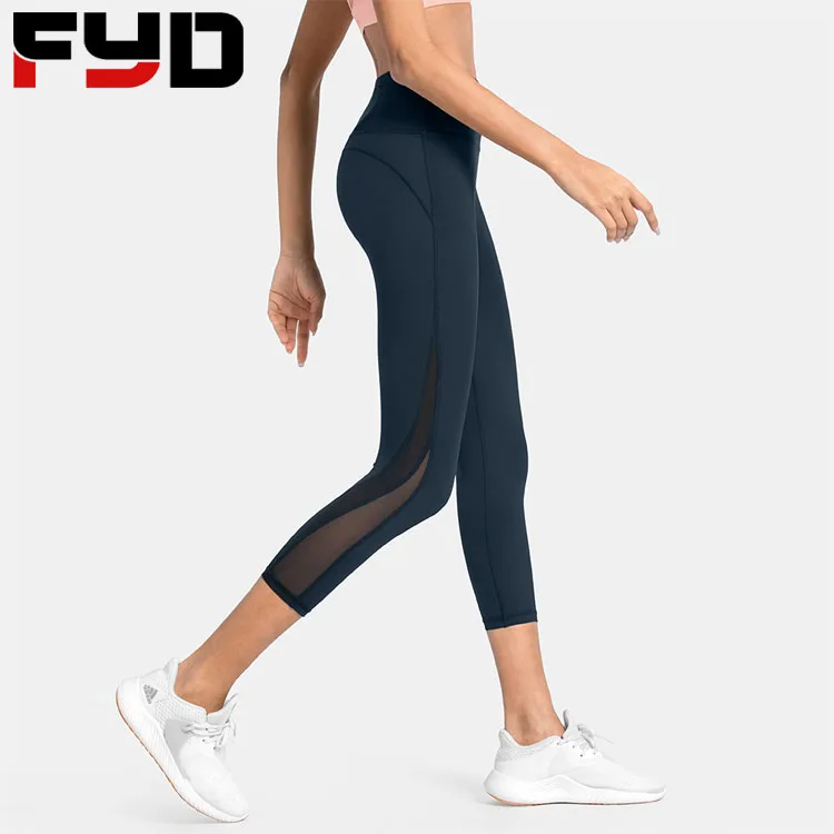 Wholesale Custom Logo Gym Leggings Exercise Sublimation Yoga Pants Women Mesh Legging Fitness Sports Pants