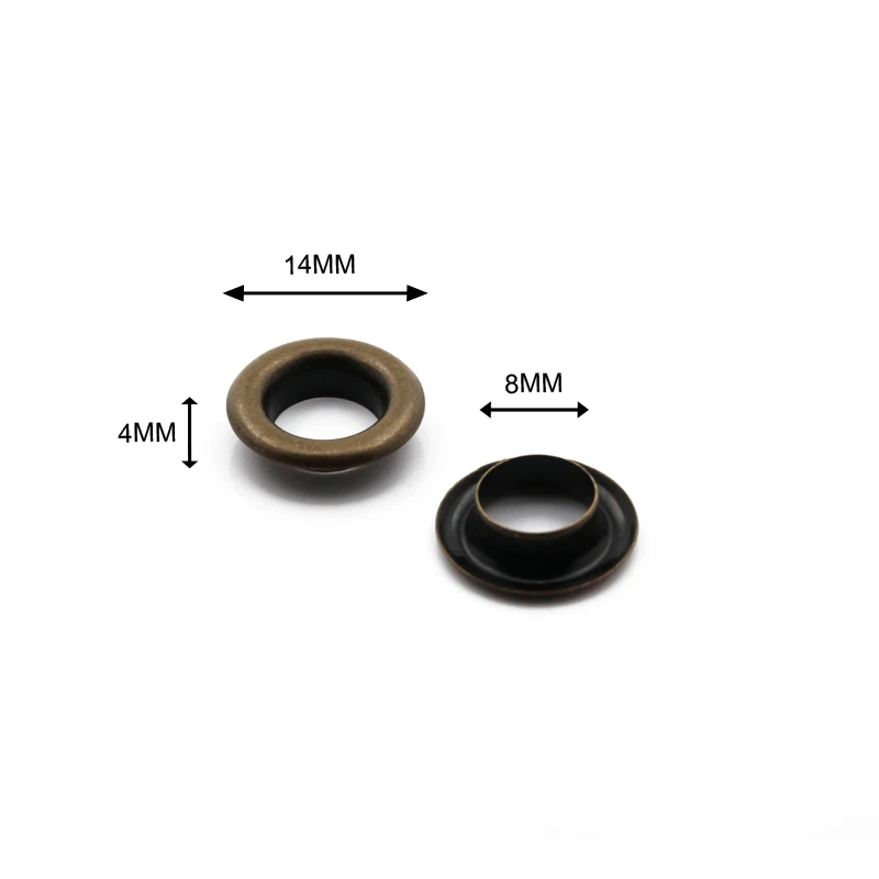 8mm Bronze metal eyelets round inner hole size brass grommets for belt bag shoes clothes Tag