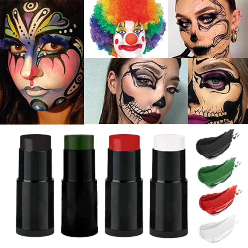 0.75 OZ Halloween Face Paint Red Body Paint Stick White Body Paint Oil Based Costume Makeup