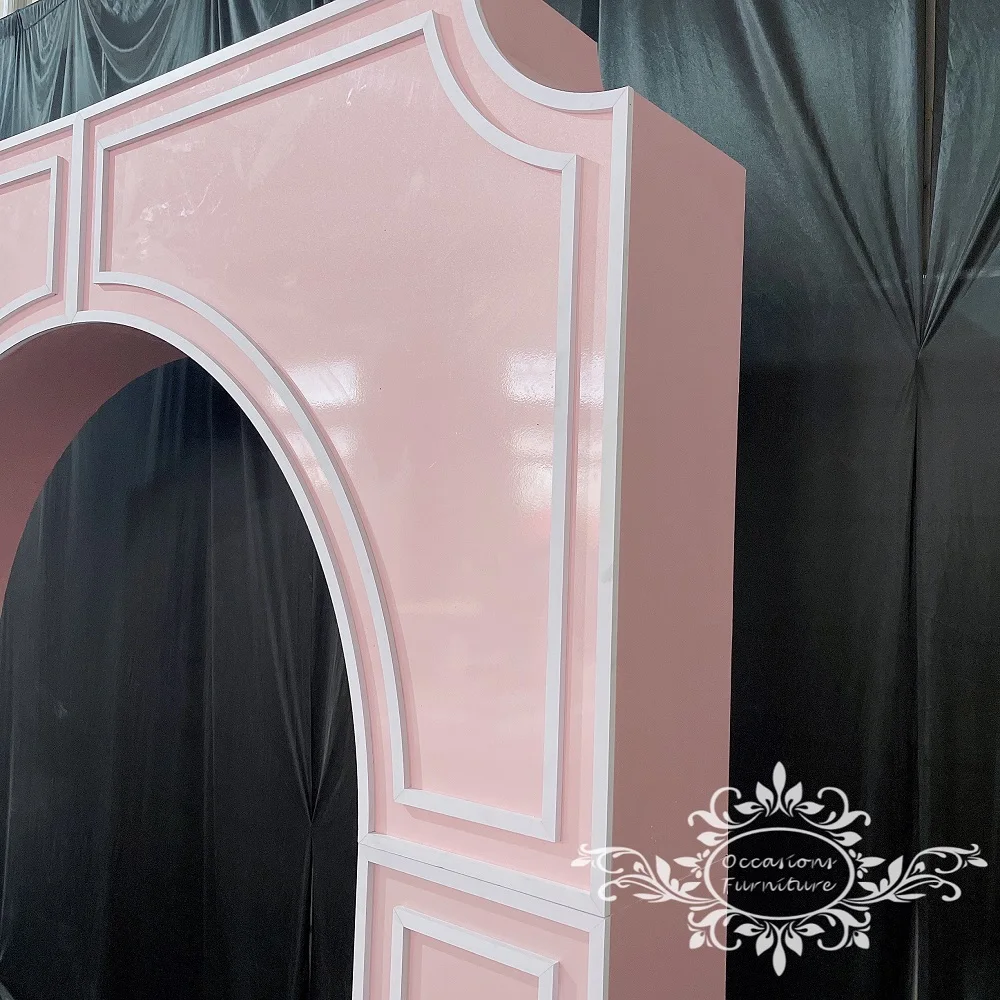 3D cutting event decor Acrylic Arches pink wedding arch