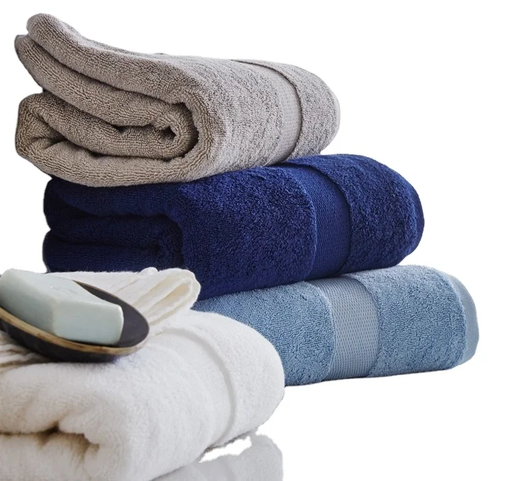 Wholesale soft cotton towel luxury hotel bathroom bath towel set with customized logo