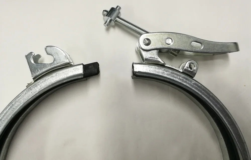 HVAC system adjustable V band U band quick release air duct clamp