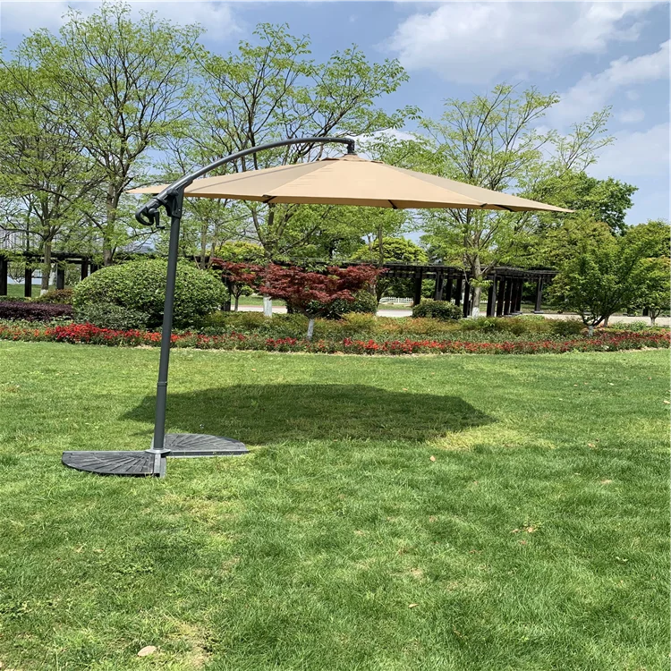 Hanging Roma Offset Umbrella Offset Parasol Patio Outdoor Table Umbrella with Auto Tilt and Crank Sun Beach Umbrella