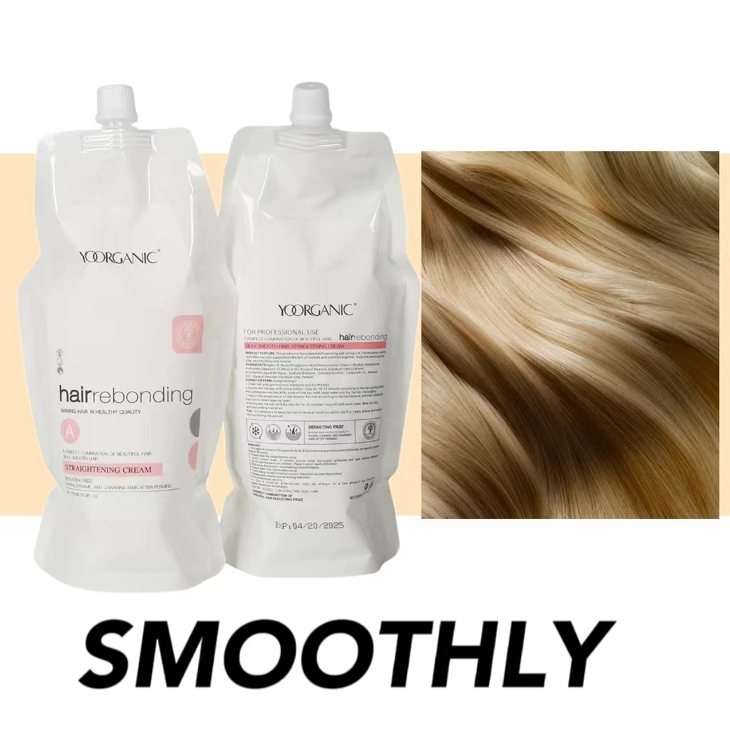 Smoothing Cream Permanent Straightening For Damaged Curly Afro Hair Keratin Treatment