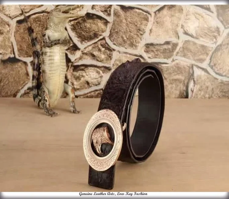 Custom production real exotic luxury men genuine crocodile skin leather belt