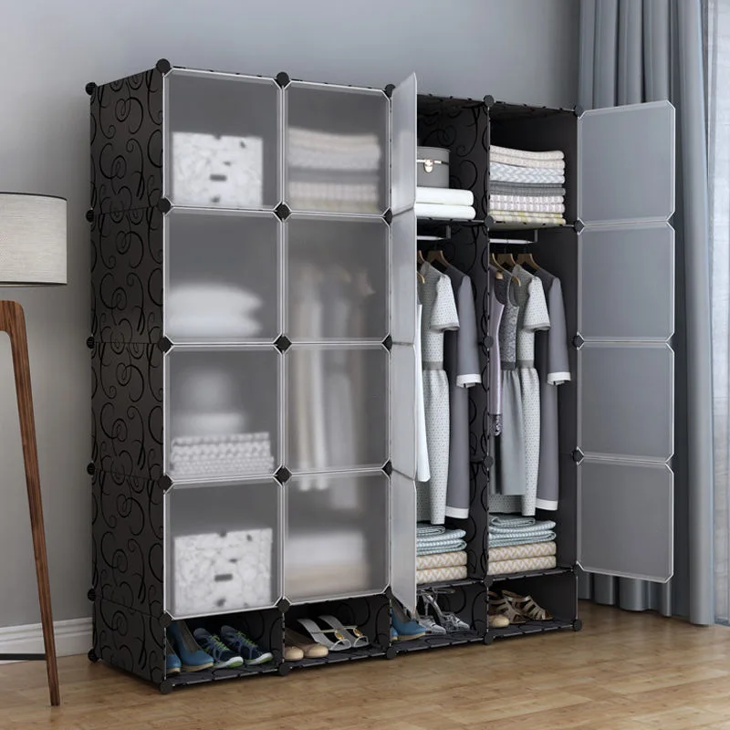 High quality hot sale plastic closet combination closet simple modern storage cabinet Bedroom Closet Wardrobe Steel