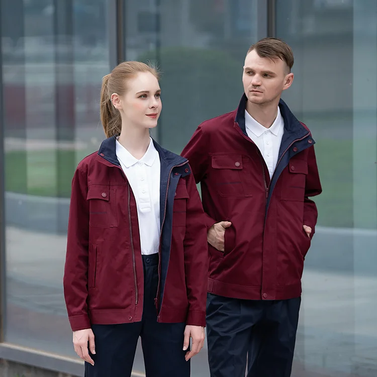 Warehouse Working Uniforms Fabric Factory Workers 100% Cotton Men Women Worker Labor Overall Uniforms with Big Pockets