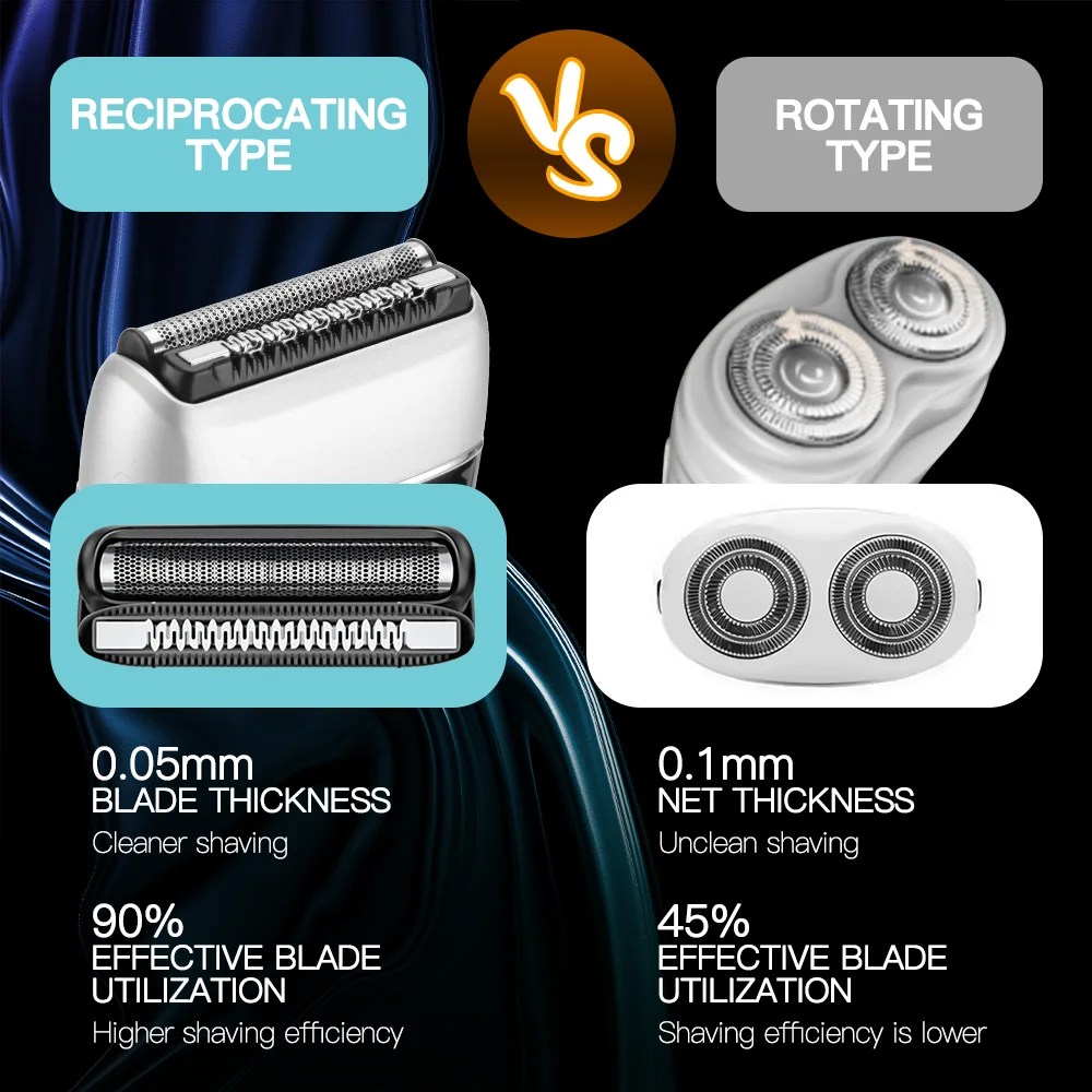 High Quality Metal Case USB Rechargeable Reciprocating shaver Mini Portable Electric Shaver For Men