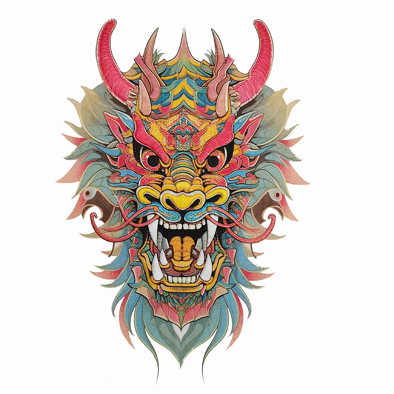 Large Size Dragon Customized Printing Embroidery Patches Iron on Sew-on Custom Patches Embroidery for Jacket Coat
