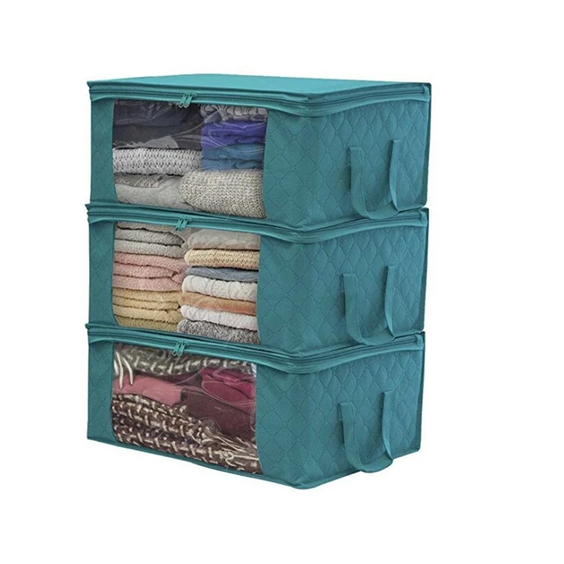 1MI SB-1 Non-woven Under-bed Quilt Storage Bag, Clothes Storage Bags with Zipper, Collapsible Bedding Storage Bags for Duvets