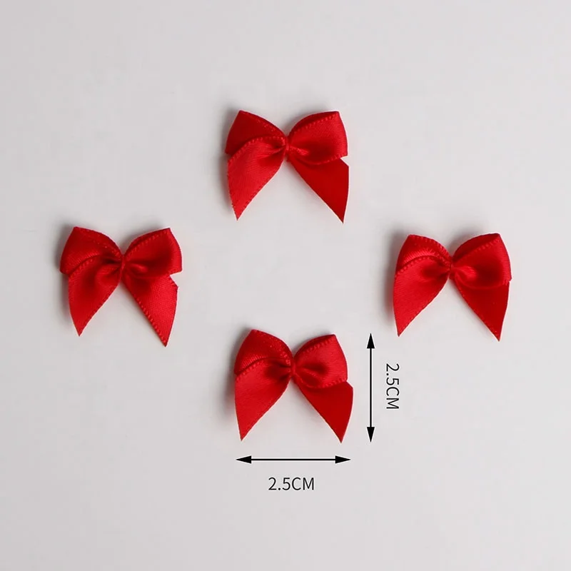 Factory stock satin ribbon pre-made bows handmade lingerie mini bows underwear ribbon bows