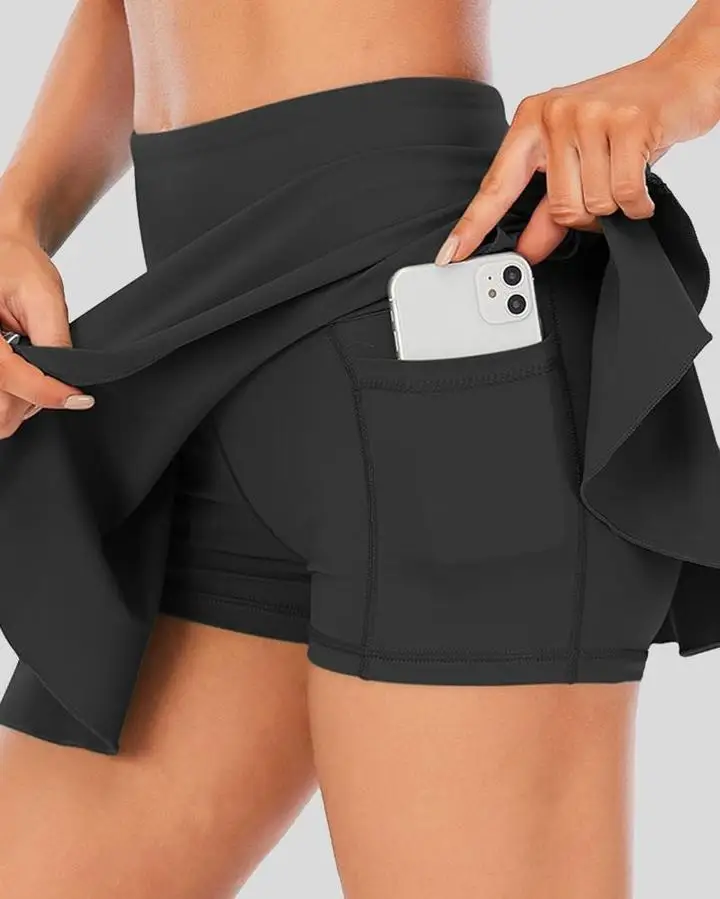 High Quality Women Golf Skirts With Shorts Stretchy Tennis Sport Tennis Skort Skirt
