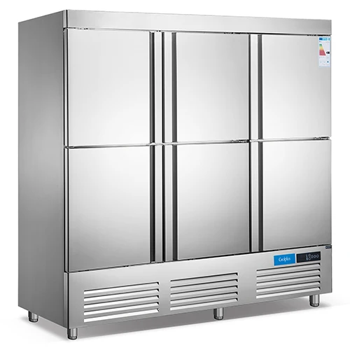 Luxury commercial hotel kitchen upright big capacity vertical 6 door stainless steel freezer vertical freezer deep freezers