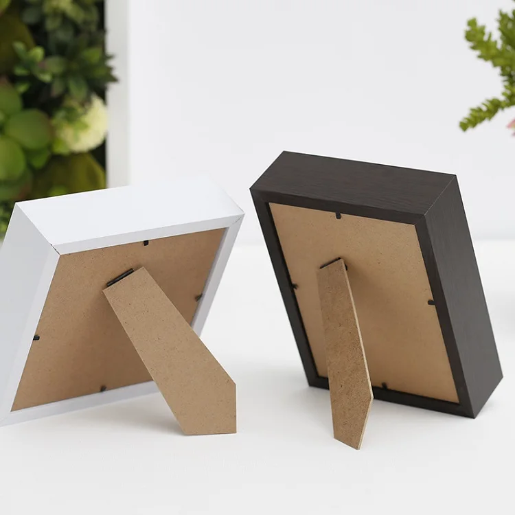 
Custom Black White Wood Shadow Box Photo Frame 