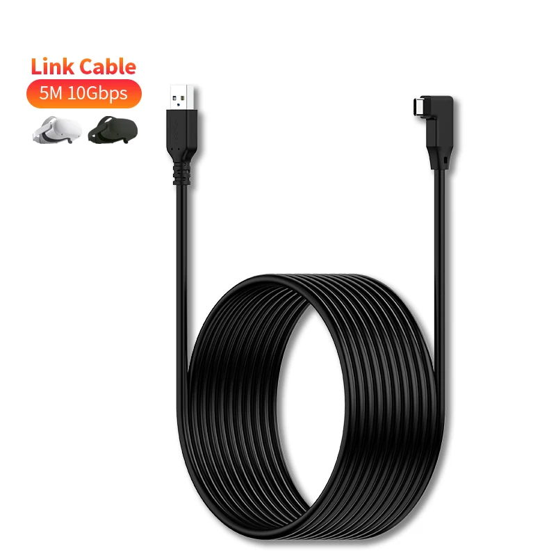 
OEM 3m 5m 6m Customized 16ft Right Angle USB 3.2 Gen 1 Type C To USB C Cable For VR Oculus Quest 2 VR Line 