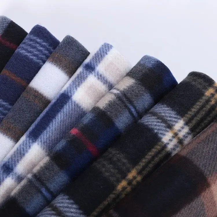 new arrivals 100% polyester for baby wholesale heavyweight wool flannel plaid fabric