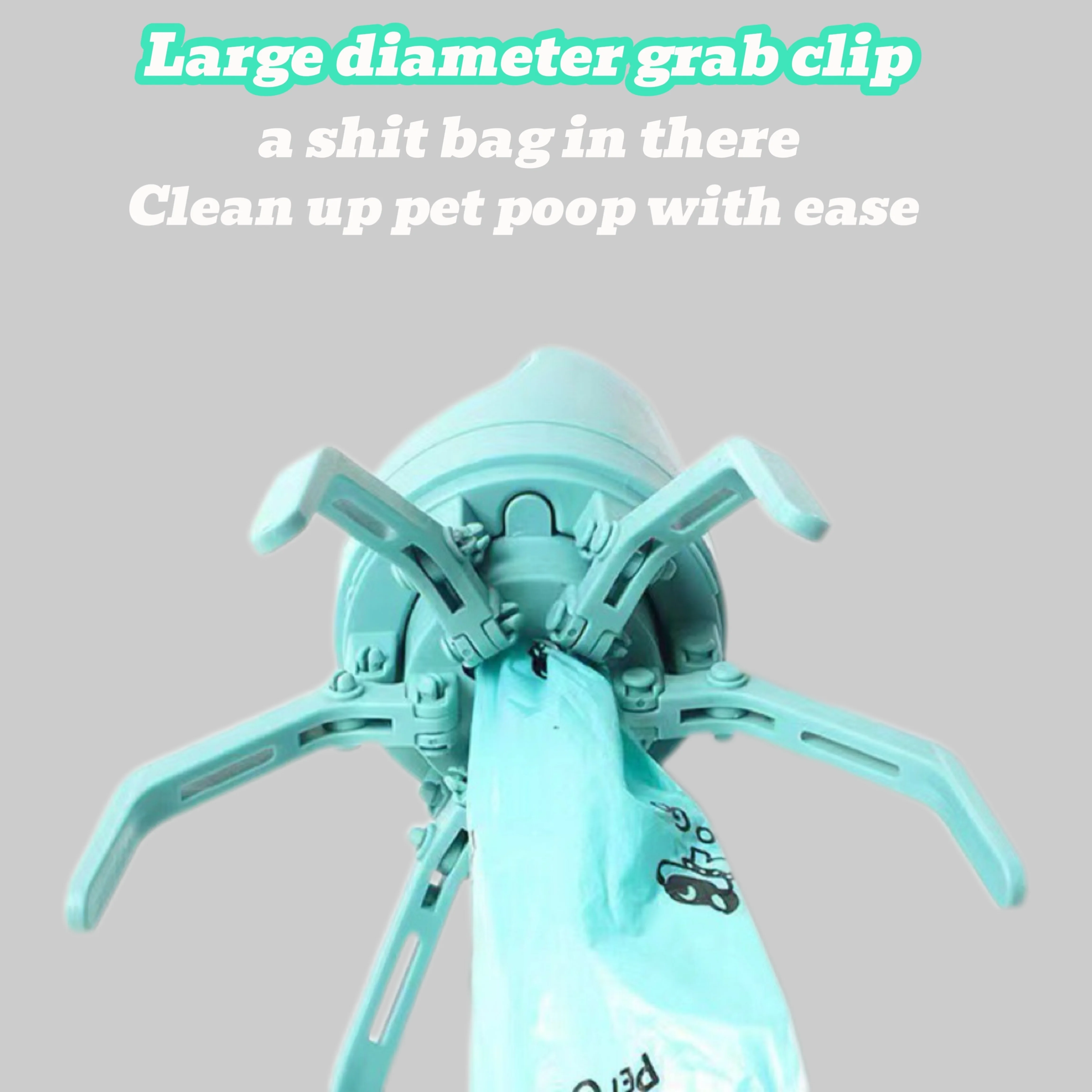 Pet Poop Pickup, Scooper Potty, Portable Easy-to-clean Dog Poop Scooper - Durable Plastic With Built-in Dog Poop Bag Dispenser