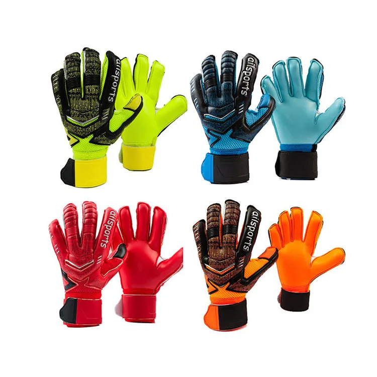 Оптовая продажа по индивидуальному заказу недорогие латексные перчатки вратаря с защитой пальцев для