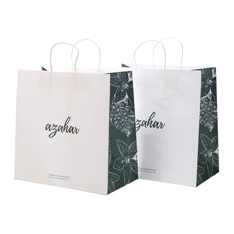 Hot sale paper shopping bag custom logo takeaway bag Brown Kraft Paper Bag