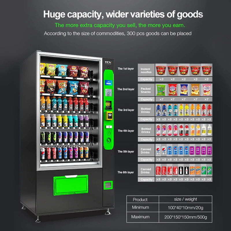 TCN Verkaufsautomat Customized Vending machine For Foods And Drinks Automat Vending