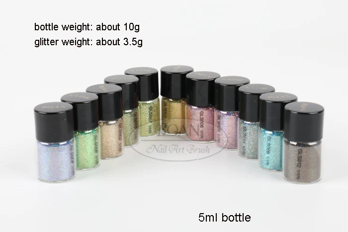 BQAN 5ml Mix 12 Colors Solvent Resistant Nail Glitter Powder For Christmas Decoration And Nail