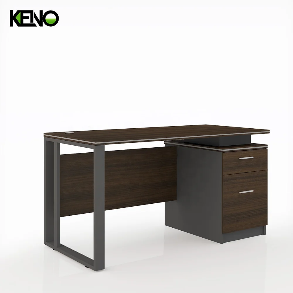 Metal Furniture Leg Base Computer Desk on Sale for Director Work Table Wood Tabletop with Drawer