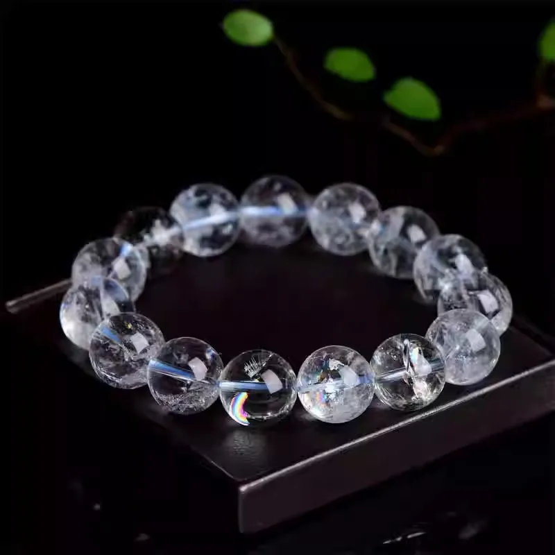 8-16mm Handmade Natural White Asai Crystal White Quartz Crystal Elastic Beads Bracelet For Men And Women