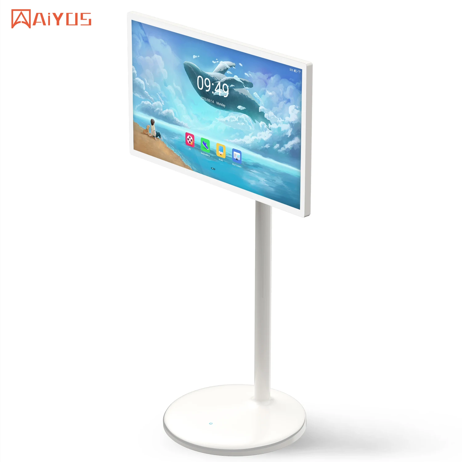 Free Stand Digital Signage Portable Video Player Multi Touch Display Portable Movable  27/32inch TV Advertising Video Player