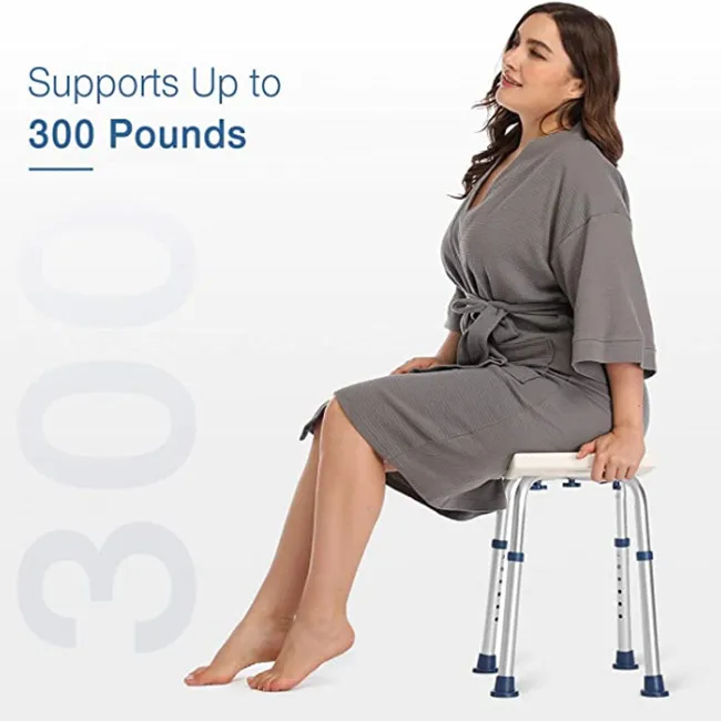 Bathroom safety non-slip shower seat bath chair with tool free installation