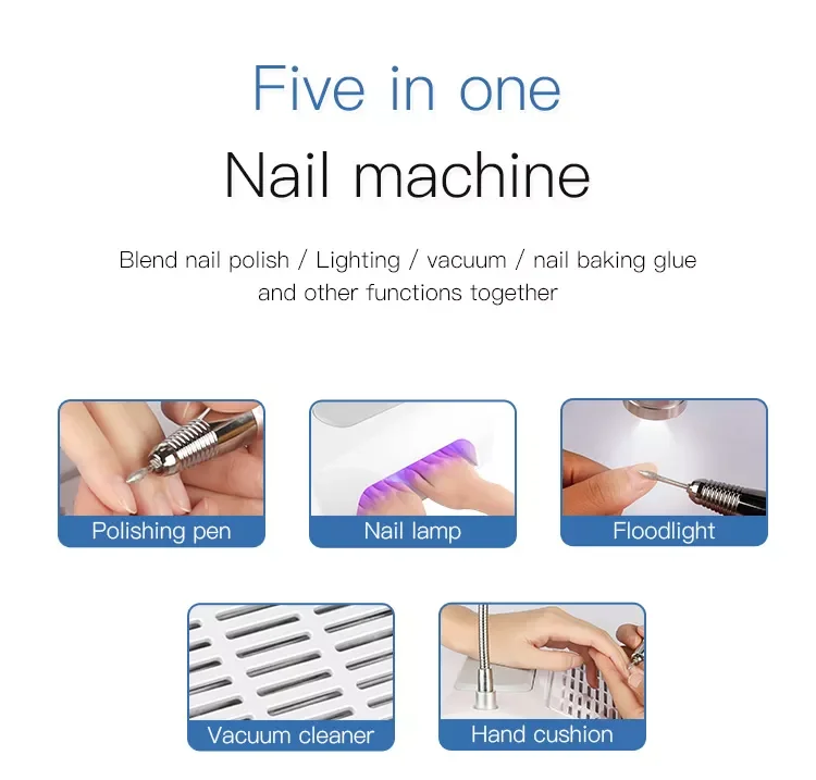 Nail Art Electric Drill Machine Fast Curing SUNUV LED Lamps 80W Nail Dust Absorption Vacuum
