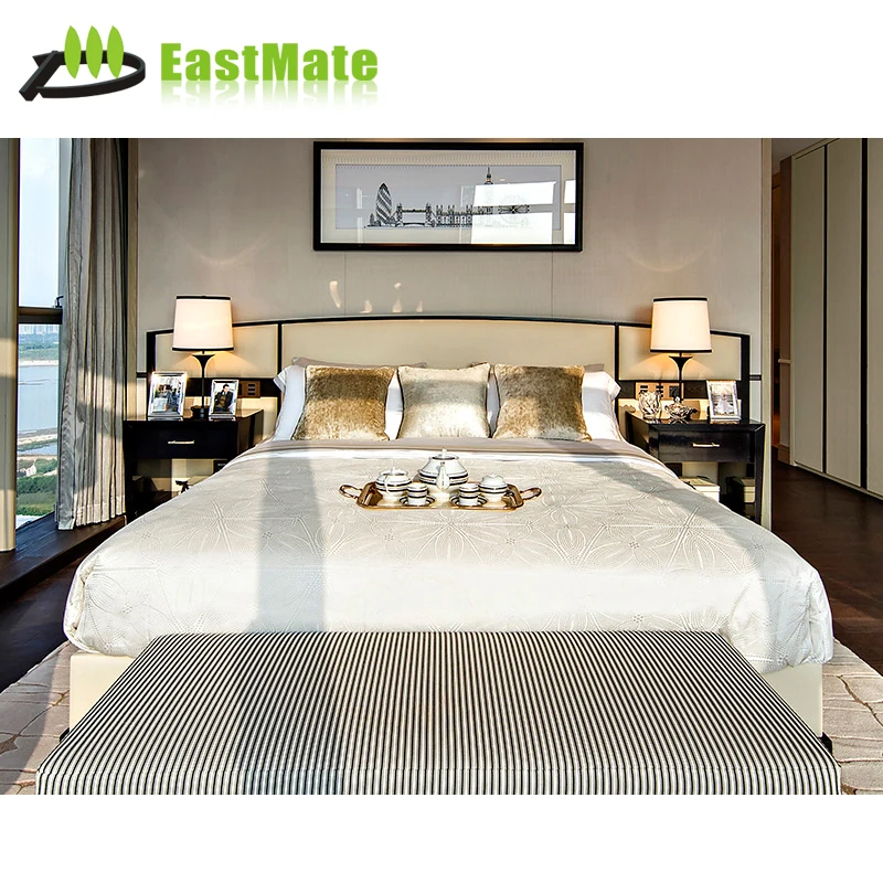 Белая Мебель Современная звезда антикварная мебель для спальни набор Королевского золота Tufted 5 Home Hotel King Size