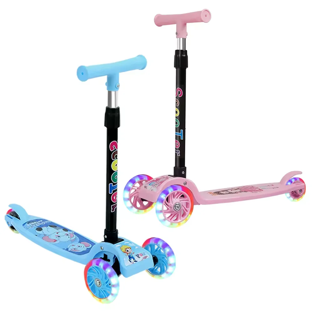 Sale Multifuntionss Children Three Wheel 3 In 1 Foldable Kids Kick Foot Scooter Light for Kids