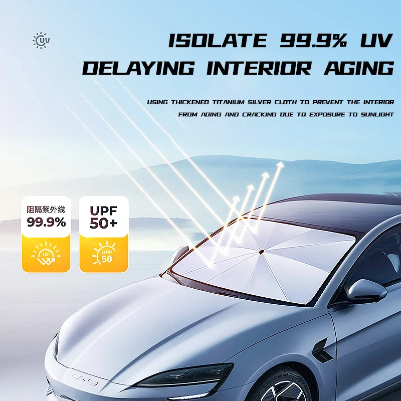 Widely applicable promotional universal car glass sunshade for SUV vehicle